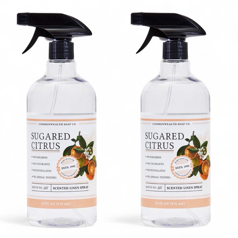 2 Commonwealth Soap & Toiletries CST SUGARED CITRUS Linen Spray Jumbo 32oz ea